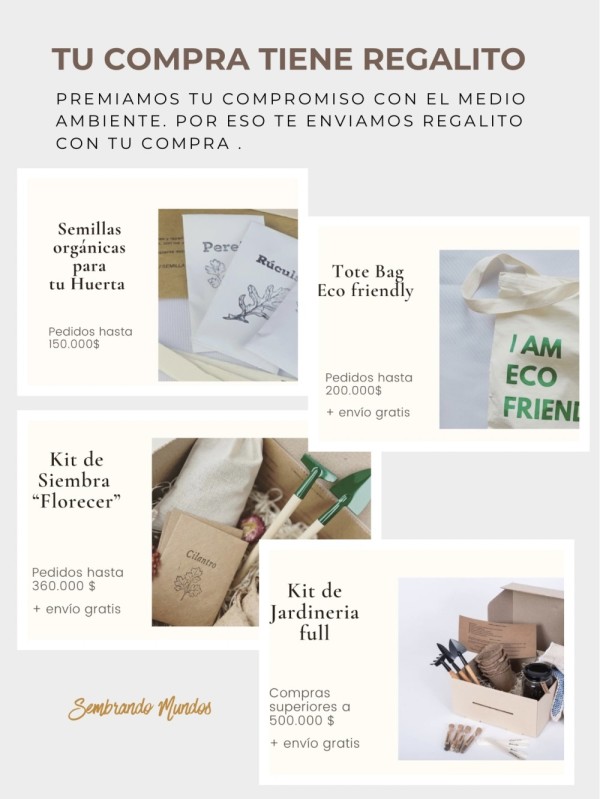 Kit MINI HUERTA - Sustentable - Personalizable