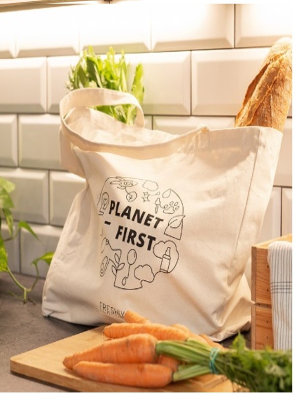 Tote bag con base  / Bolsa reusable Impresa 100 % algodón
