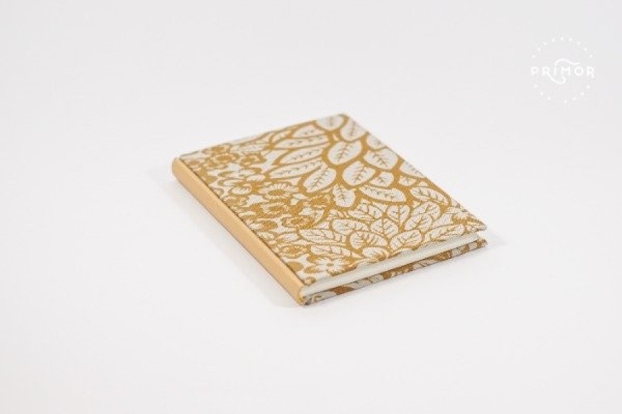 Cuaderno lomo curvo - flores mostaza
