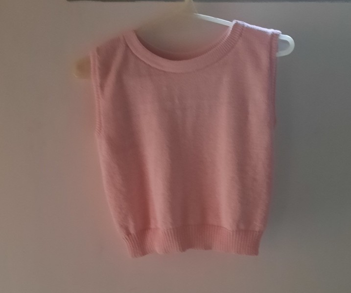 Top rosa bebé tejido en 100% algodón peinado