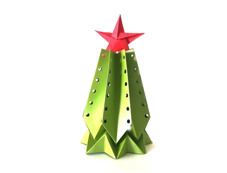 Arbolito De Navidad Modelo Niklaus / Lámpara de Papel Técnica Origami