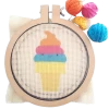 KIT PARA BORDAR EN CAÑAMAZO CON BASTIDOR - HELADO TRICOLOR