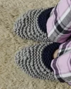 Pantuflas lana a dos colores