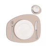 Individual De Mesa Stone Cuero Reciclado Duradero Gris 20