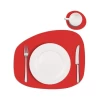 Individual De Mesa Stone Cuero Reciclado Duradero Rojo