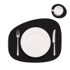 Individuales De Mesa Combo (x4) Cuero Reversible Y Lavable Negro