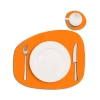 Individuales De Mesa Combo (x4) Cuero Reversible Y Lavable Orange