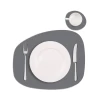Individuales De Mesa Combo (x4) Cuero Reversible Y Lavable Gris 60