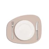 Individual De Mesa Stone Cuero Reciclado Duradero Gris 20
