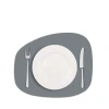 Individual De Mesa Stone Cuero Reciclado Duradero Gris 60