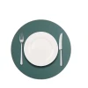 Individual De Mesa Circular Cuero Reciclado Duradero Redondo