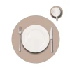 Set X 4 Individuales Y 4 Posavasos Circular Cuero Reciclado