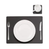 Set X6 Individuales +6 Posavasos Rectangular Cuero Reciclado
