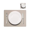Set X6 Individuales +6 Posavasos Rectangular Cuero Reciclado
