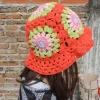 Piluso granny rojo con flores