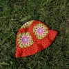 Piluso granny rojo con flores