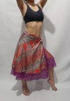 Pollera Falda 3/4 Mil Formas Seda Hindú Estampada Doble Capa Colores