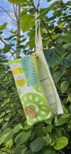 Cartuchera patchwork verde