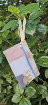 Cartuchera patchwork rosa viejo