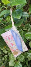 Cartuchera patchwork celeste y rosa