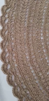 Alfombra tejida crochet en yute