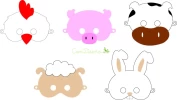 Antifaces animales  souvenir cumpleaños