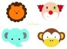 Individuales animales  souvenir de cumpleaños