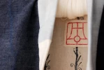 Kimono Bata Robe Jean Forrado Tela Estampada a Mano