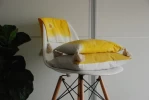 Almohadon Decorativo Tusor Combinado Mostaza